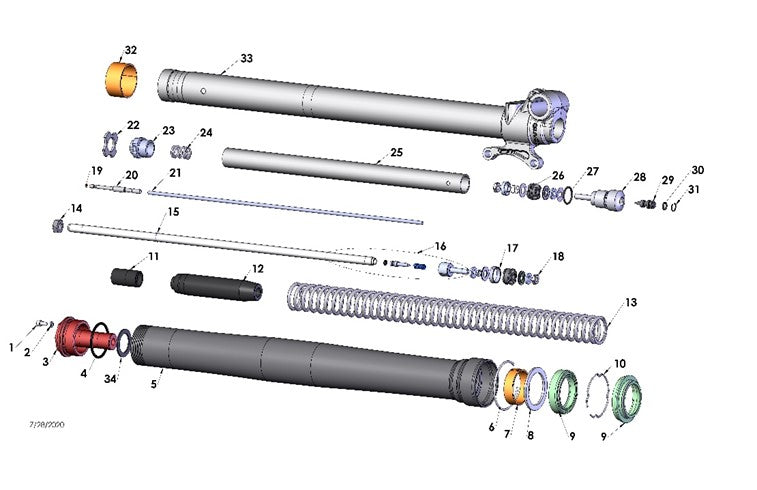 FORK - LEG ASSEMBLY - BRAKE SIDE: 2021-2023 CX65