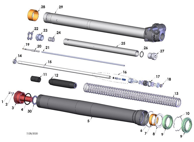 FORK - LEG ASSEMBLY - NON-BRAKE SIDE: 2021-2023 CX65