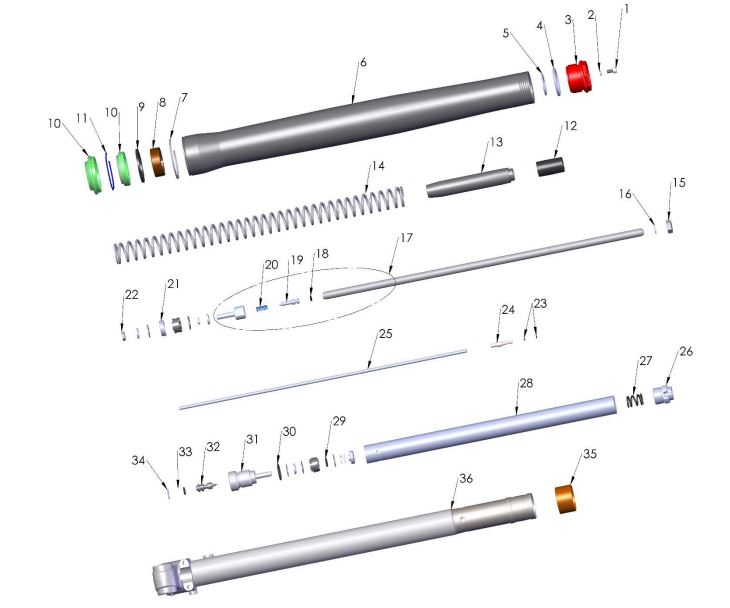 FORKS - LEG ASSEMBLY - BRAKE SIDE